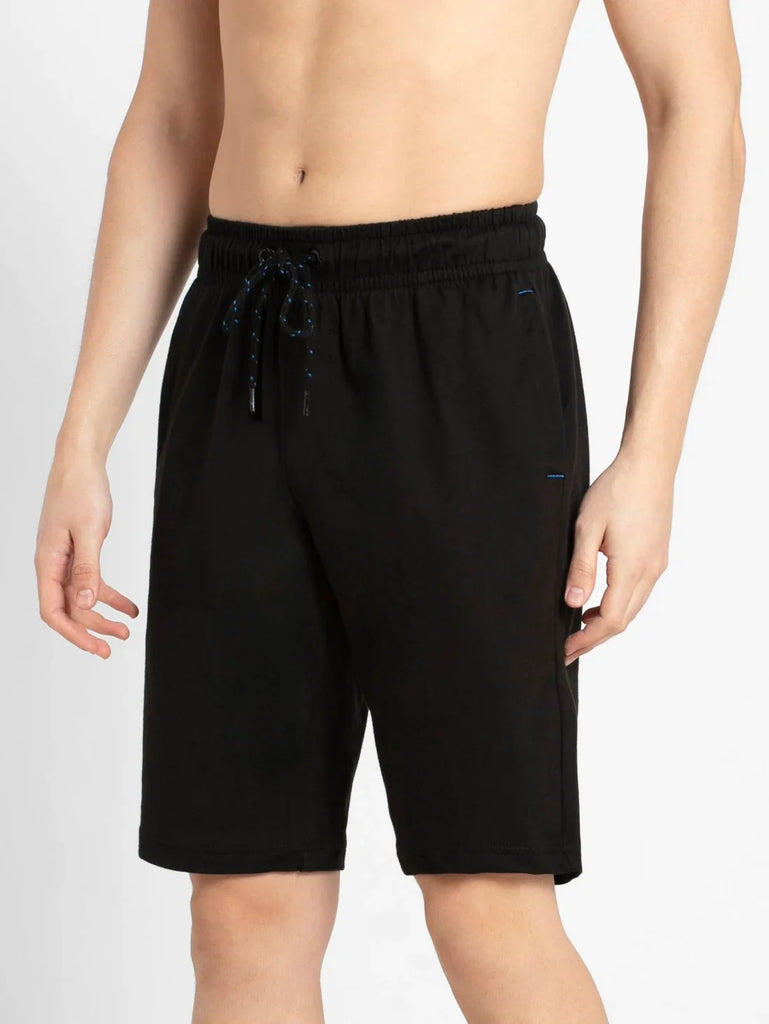 Black JOCKEY Men's Straight Fit Printed Shorts