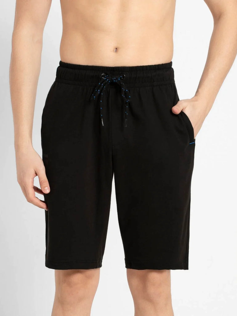 Black JOCKEY Men's Straight Fit Printed Shorts