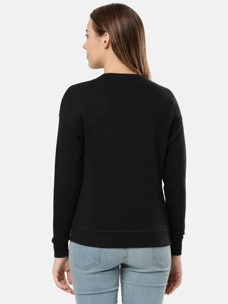 Black JOCKEY Women's Cotton Printed Sweatshirt