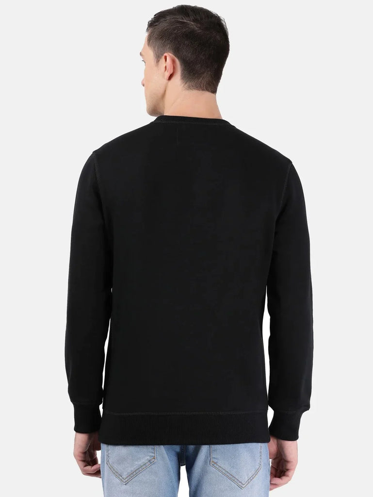 Black JOCKEY Men's Super Combed Cotton Rich Fleece Fabric Sweatshirt