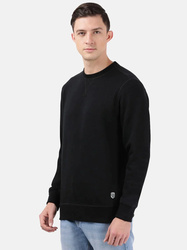 Black JOCKEY Men's Super Combed Cotton Rich Fleece Fabric Sweatshirt