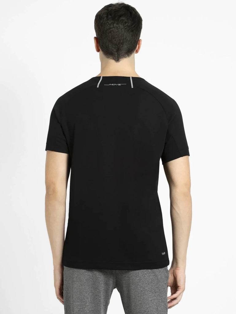 Black JOCKEY Men's Round Neck Half Sleeve T-Shirt