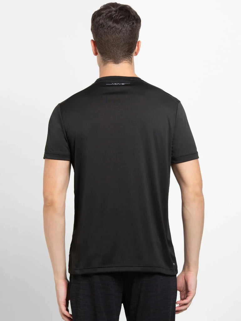 Black JOCKEY Men's Round Neck Half Sleeve T-Shirt