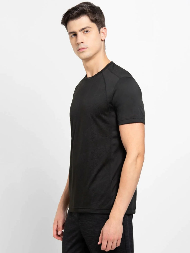 Black JOCKEY Men's Round Neck Half Sleeve T-Shirt