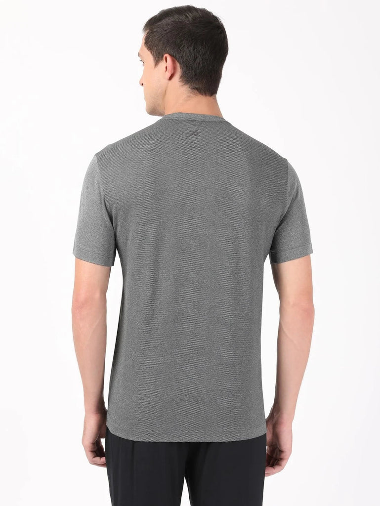 Black JOCKEY Men's Recycled Microfiber Round Neck Half Sleeve T-Shirt