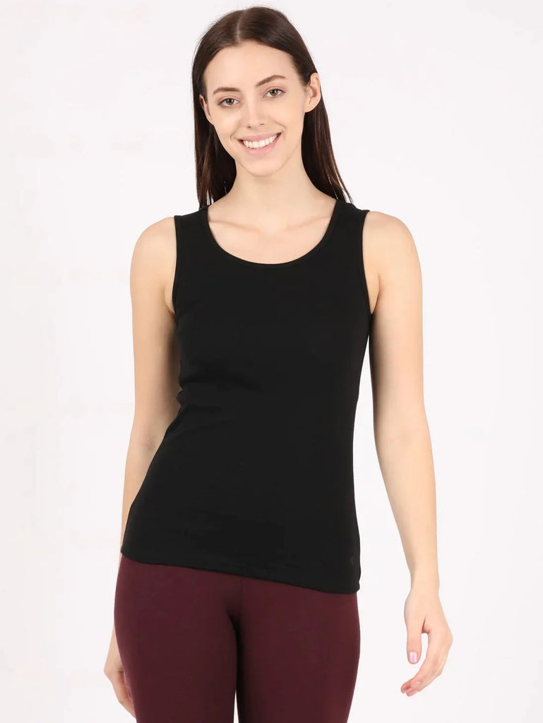 Black JOCKEY Women's Slim Fit Solid Tank Top