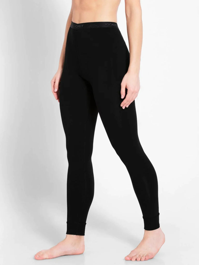 Black JOCKEY Women's Soft Touch Microfiber Thermal Leggings