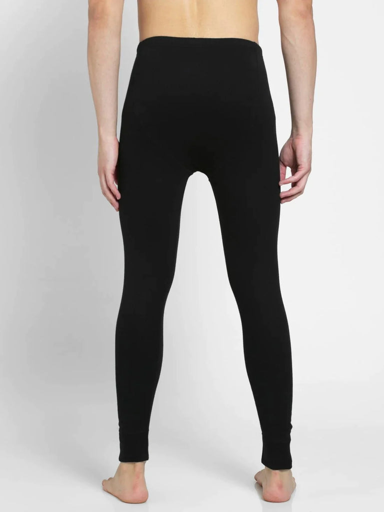 Black Men's Super Combed Cotton Rich Thermal Long Johns