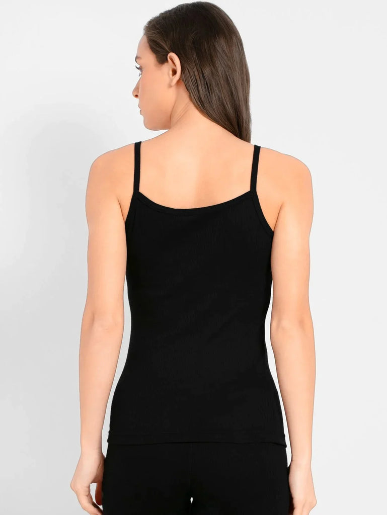 Black JOCKEY Women's Super Combed Cotton Rich Thermal Camisole