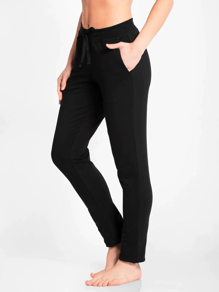 Black Slim Fit JOCKEY Women's Trackpants 