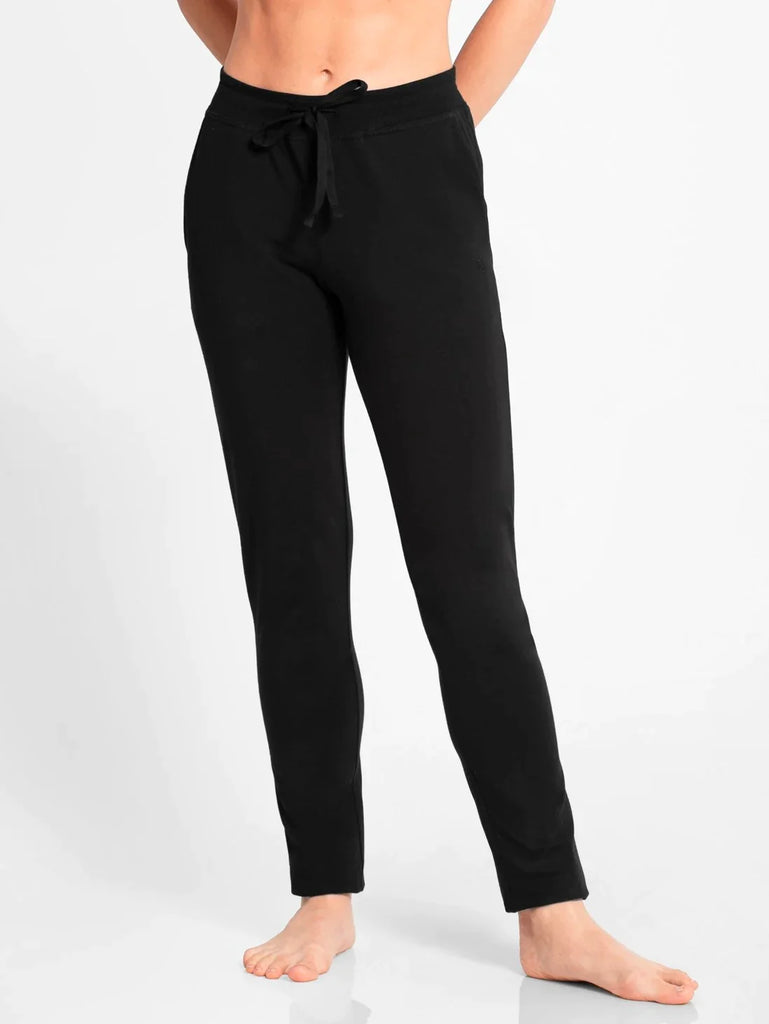 Black Slim Fit JOCKEY Women's Trackpants 