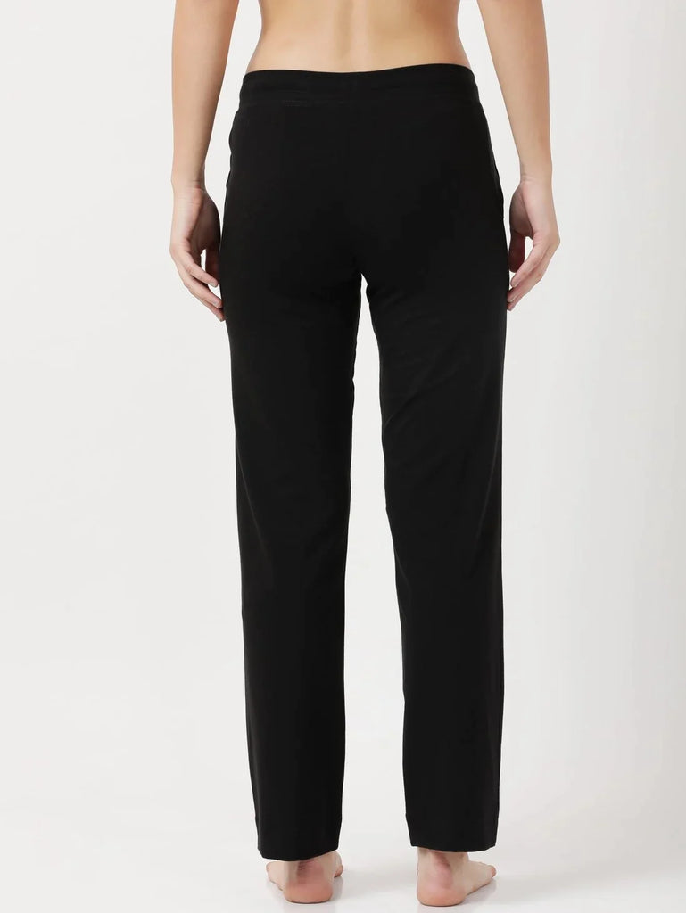 Black Relaxed Fit JOCKEY Women's Trackpants 