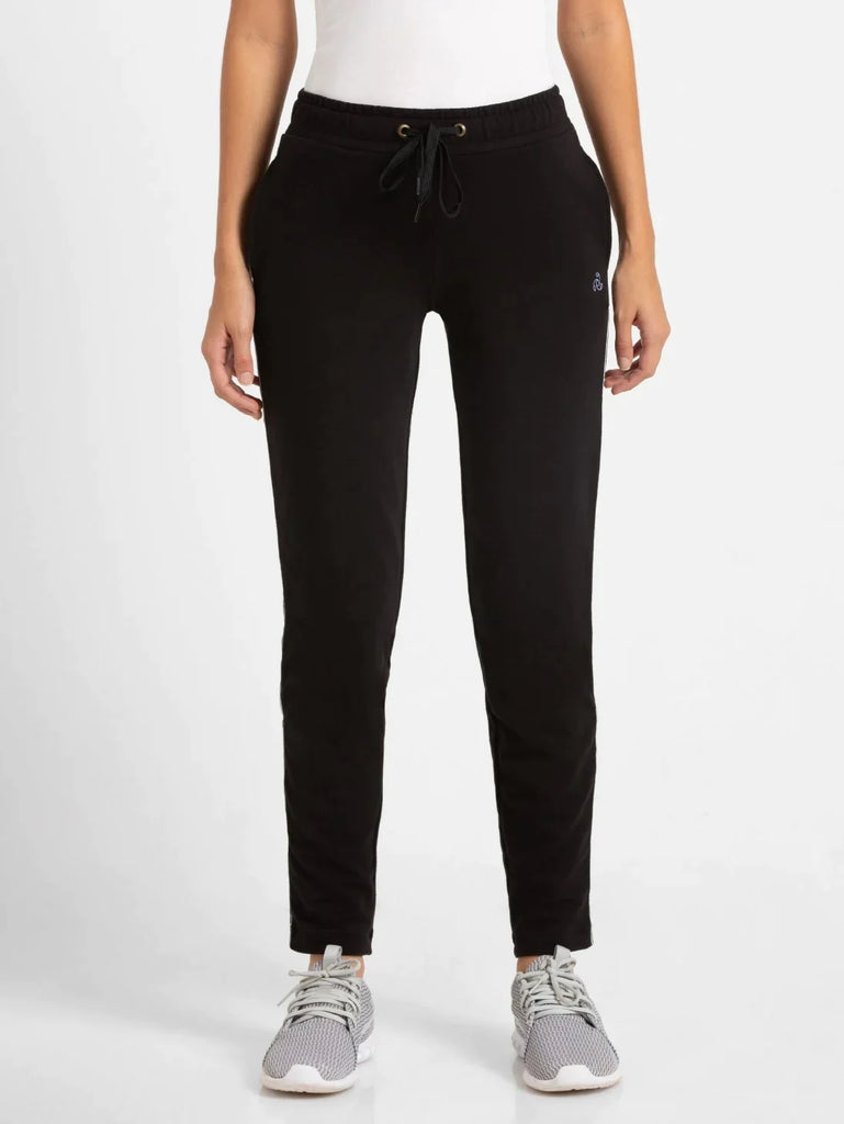 Black Straight Fit JOCKEY Women's Trackpants