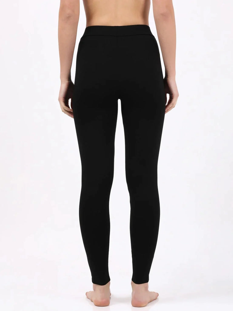 Black JOCKEY Women's Rayon Nylon Elastane Stretch Treggings.