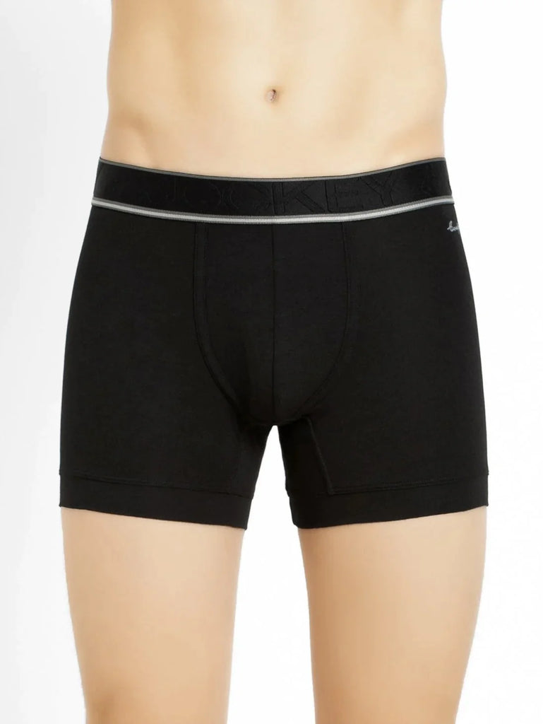 Black Jockey Elastane Stretch Solid Trunk Underwear For Men