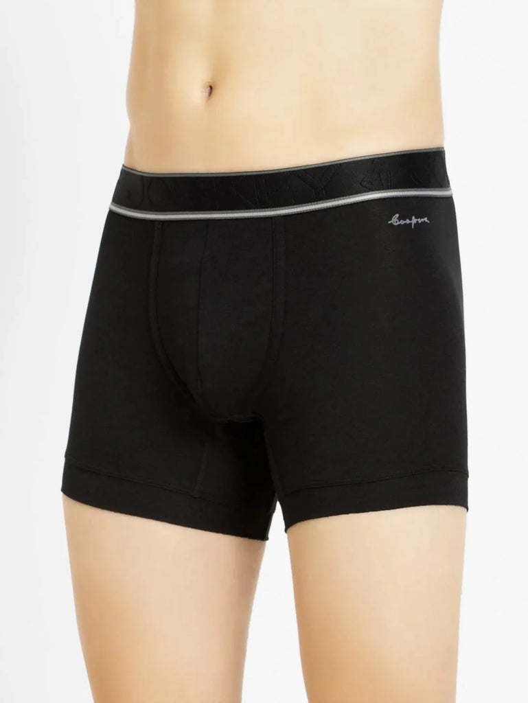 Black Jockey Elastane Stretch Solid Trunk Underwear For Men