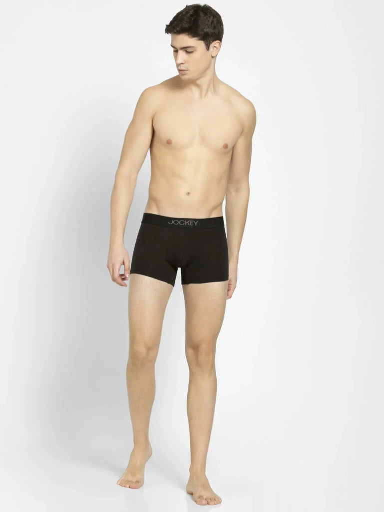 Black Jockey Supima Cotton Elastane Stretch Solid Trunk Underwear For Men