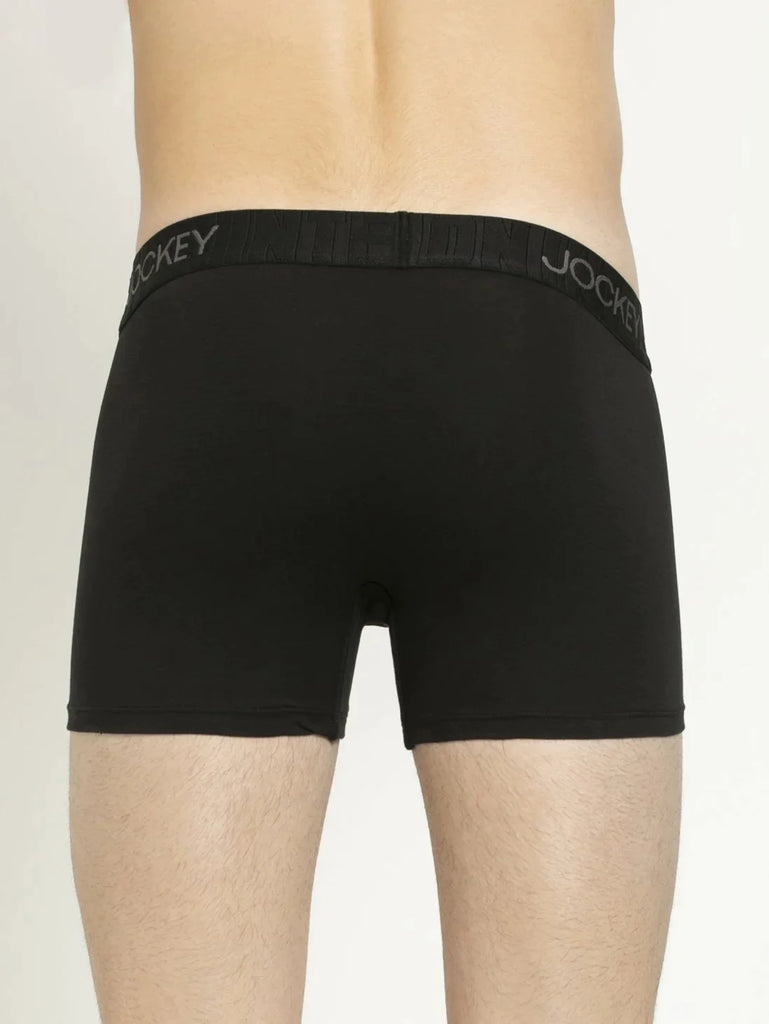 Black Jockey Supima Cotton Elastane Stretch Solid Trunk Underwear For Men