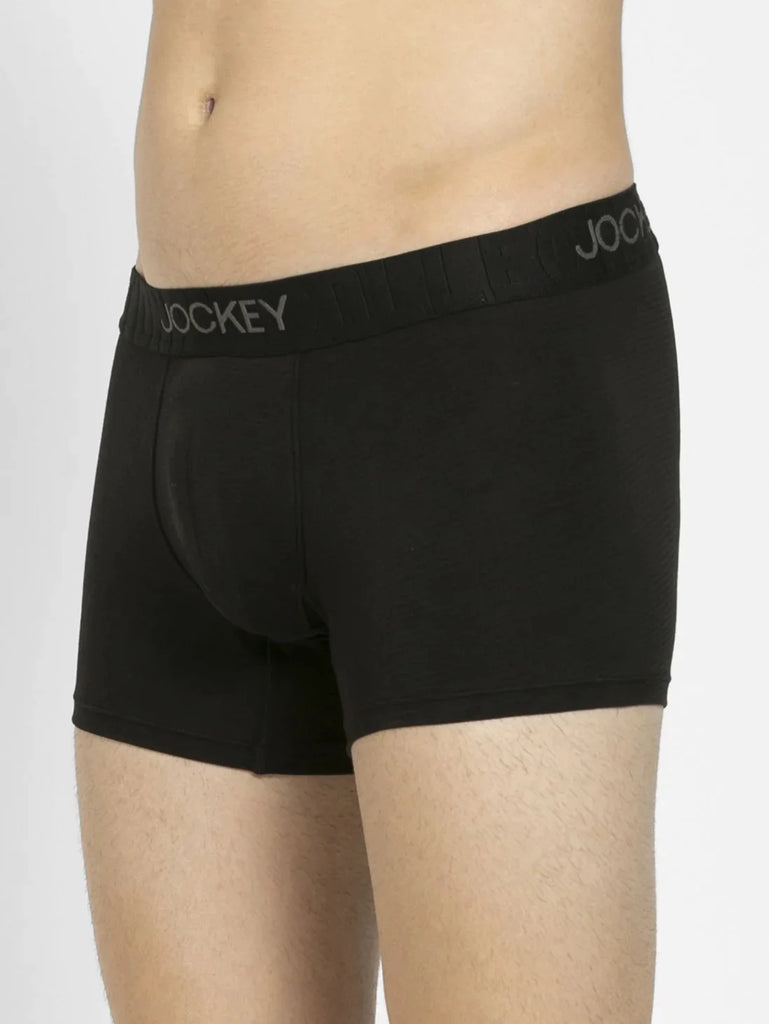 Black Jockey Supima Cotton Elastane Stretch Solid Trunk Underwear For Men