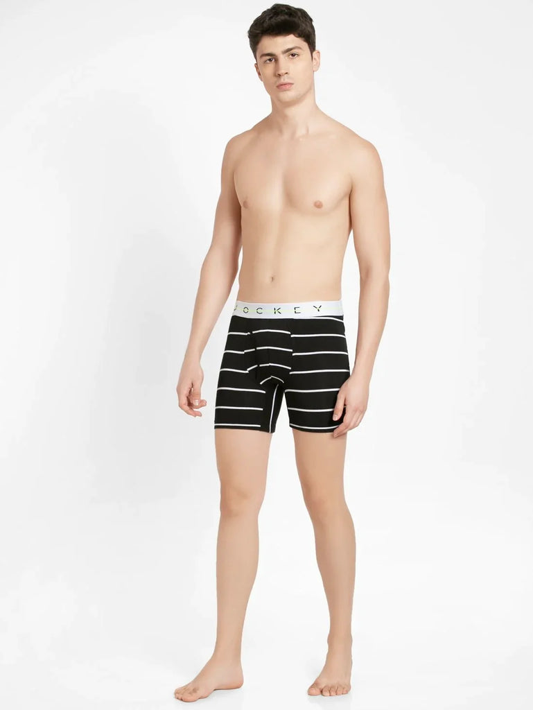 Black with White Des02 Jockey Boxer Brief Underwear