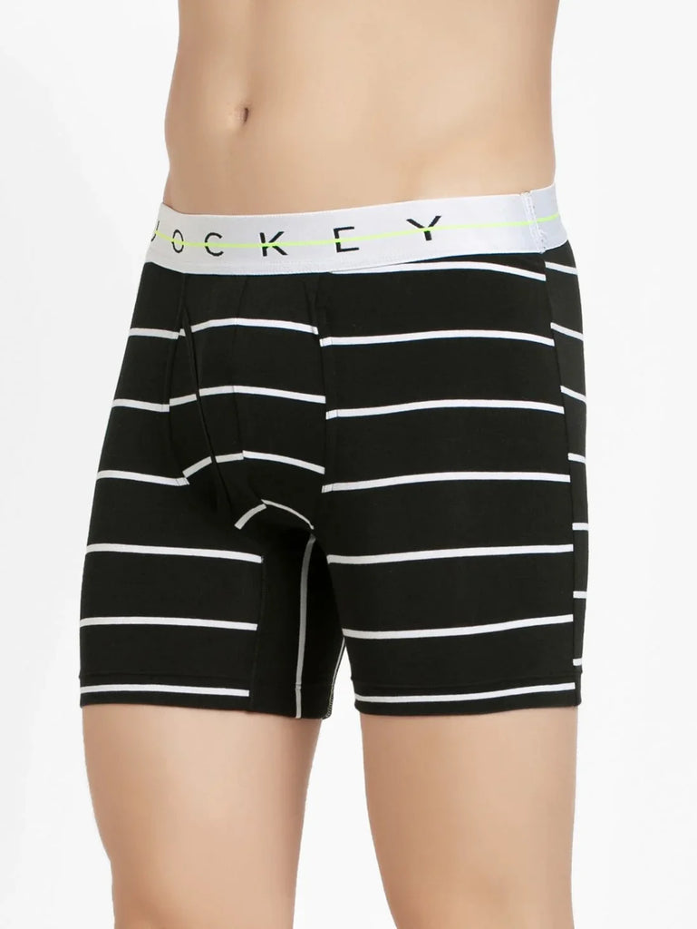 Black with White Des02 Jockey Boxer Brief Underwear