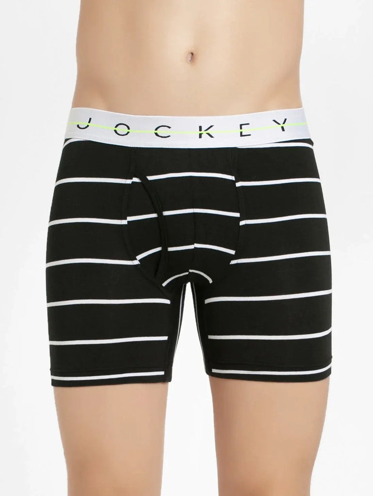 Black with White Des02 Jockey Boxer Brief Underwear