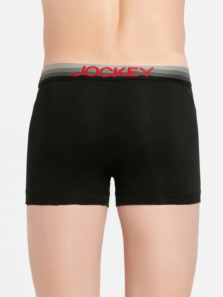 Black Jockey Elastane Stretch Solid Trunk Underwear For Men