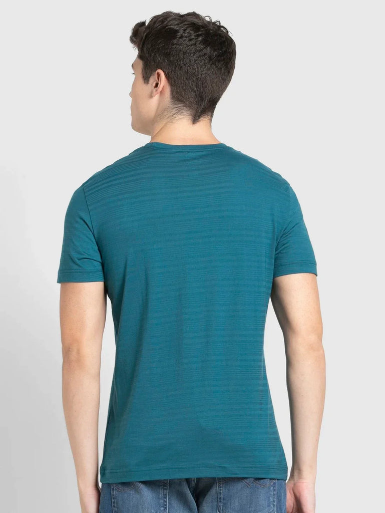 Blue Coral JOCKEY Men's Solid Round Neck Half Sleeve T-Shirt