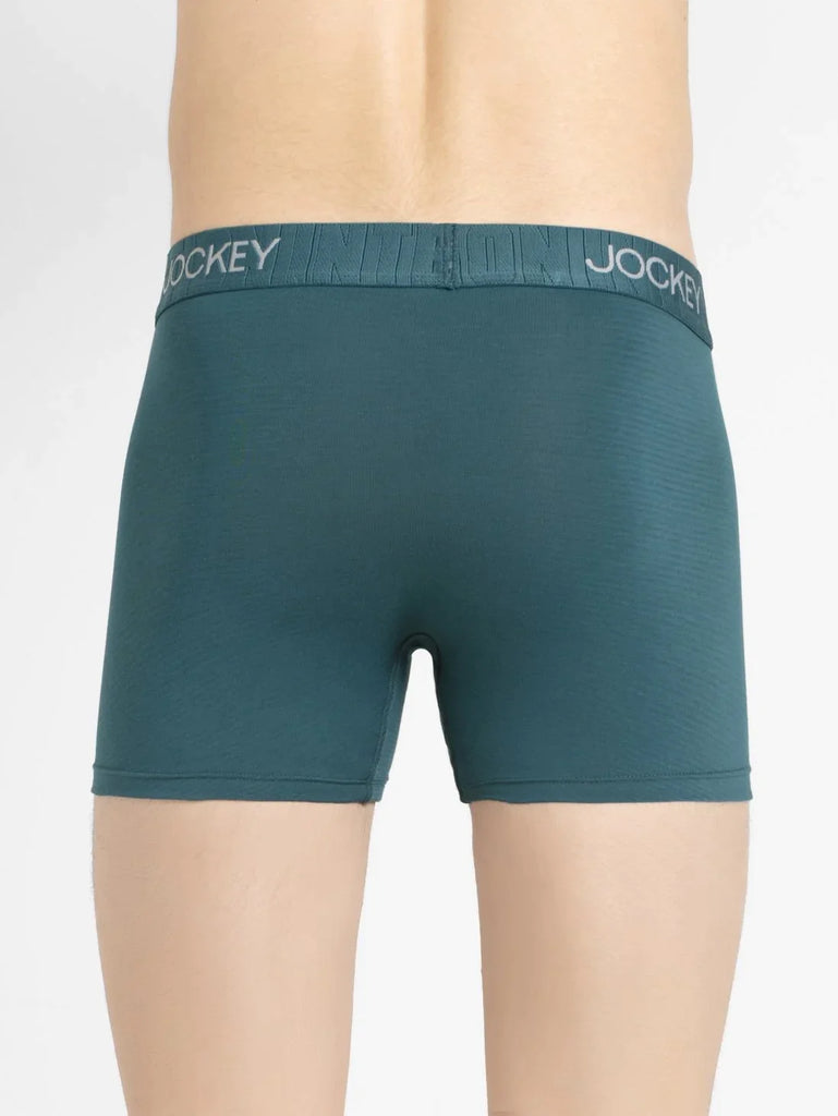 Blue Coral Jockey Supima Cotton Elastane Stretch Solid Trunk Underwear For Men