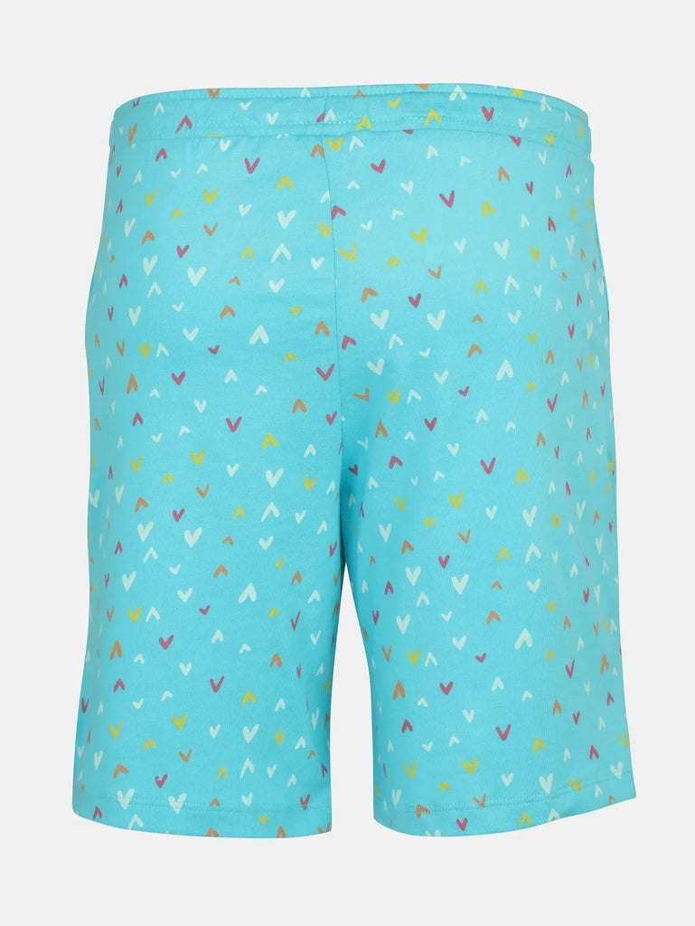 Blue Curacao Jokcey Girls Relaxed Fit Printed Shorts