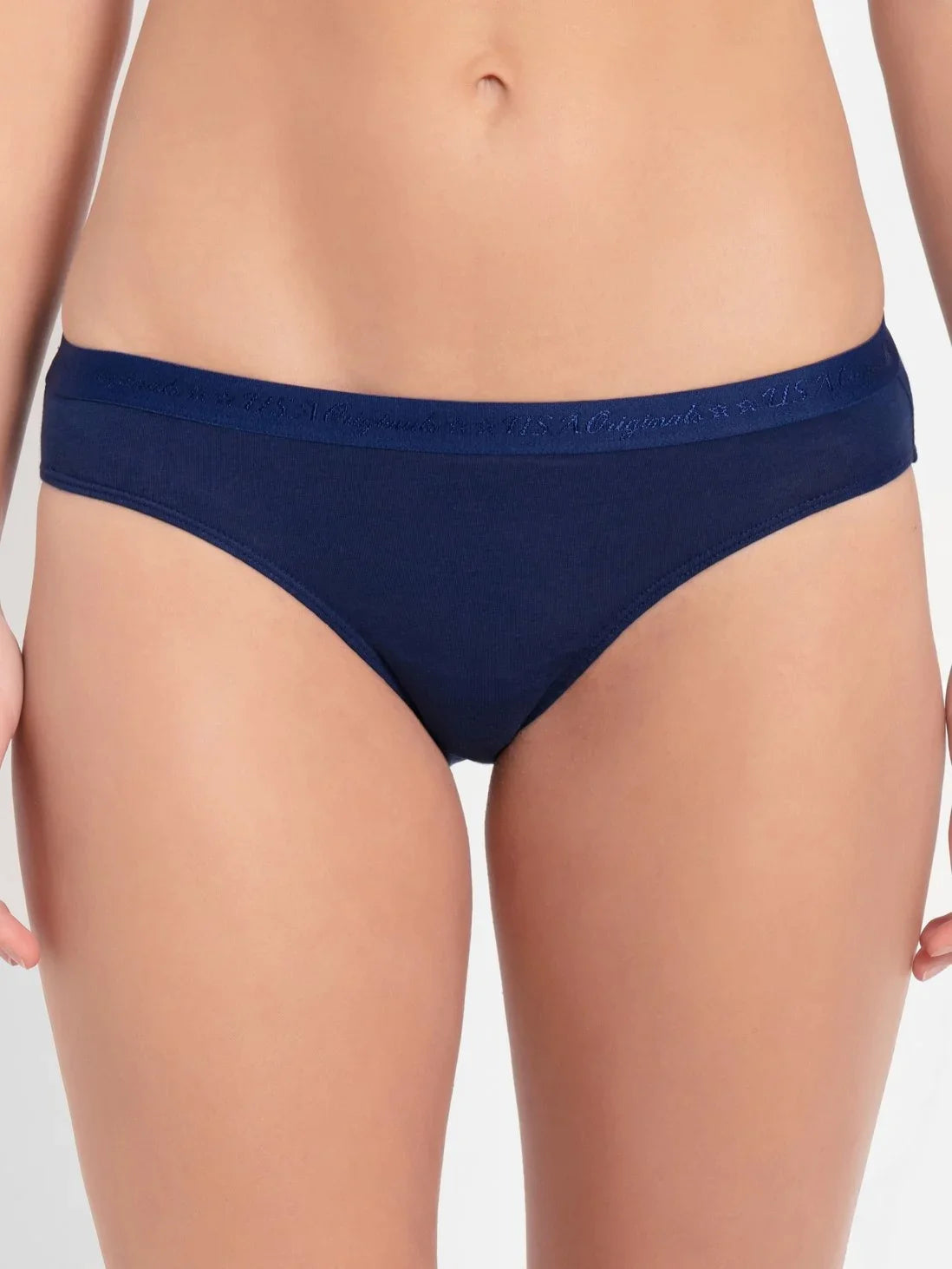 Low-waist Bikini Panties with Outer Elastic - Sky Blue Melange Style : –  INEZY