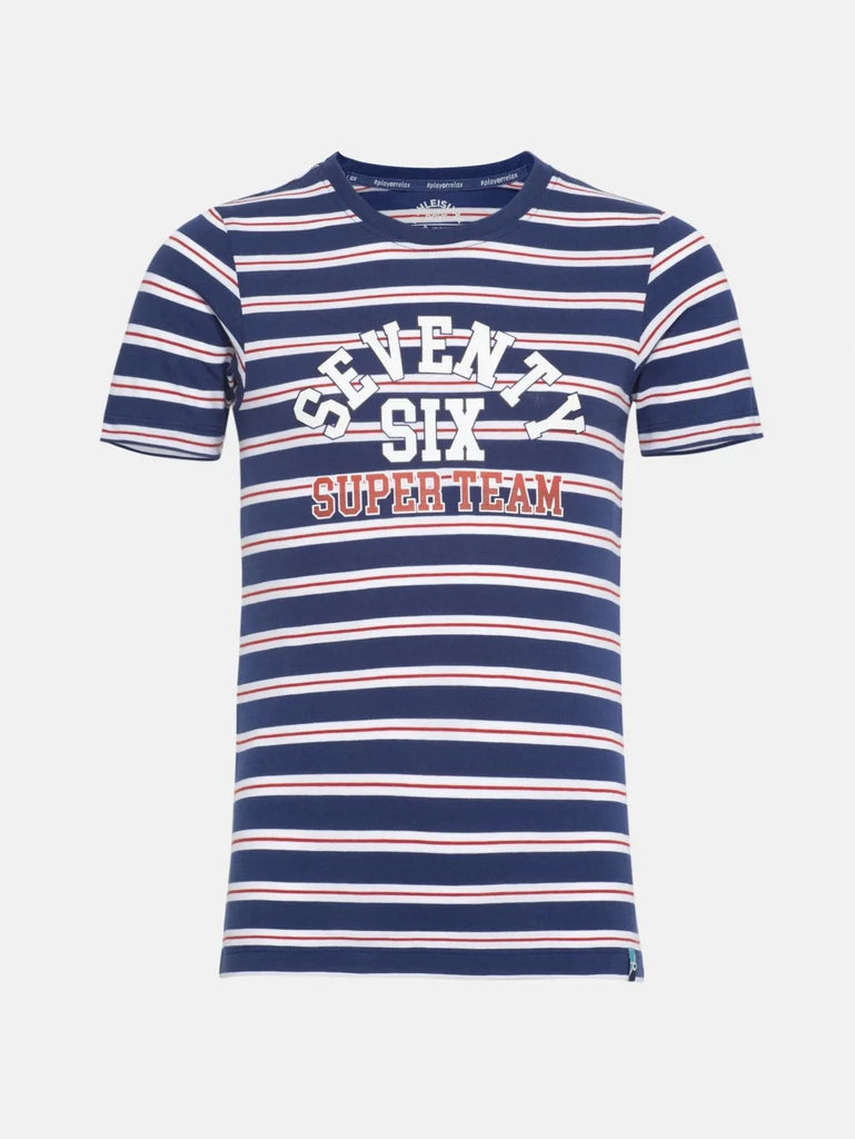 Blue Depth JOCKEY Boy's Striped Half Sleeve T-Shirt