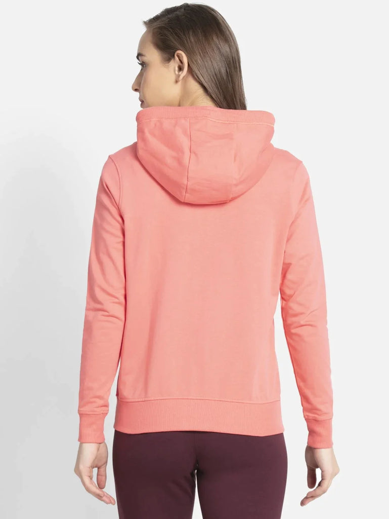 Blush Pink JOCKEY Women's Cotton French Terry Fabric Hoodie Jacket