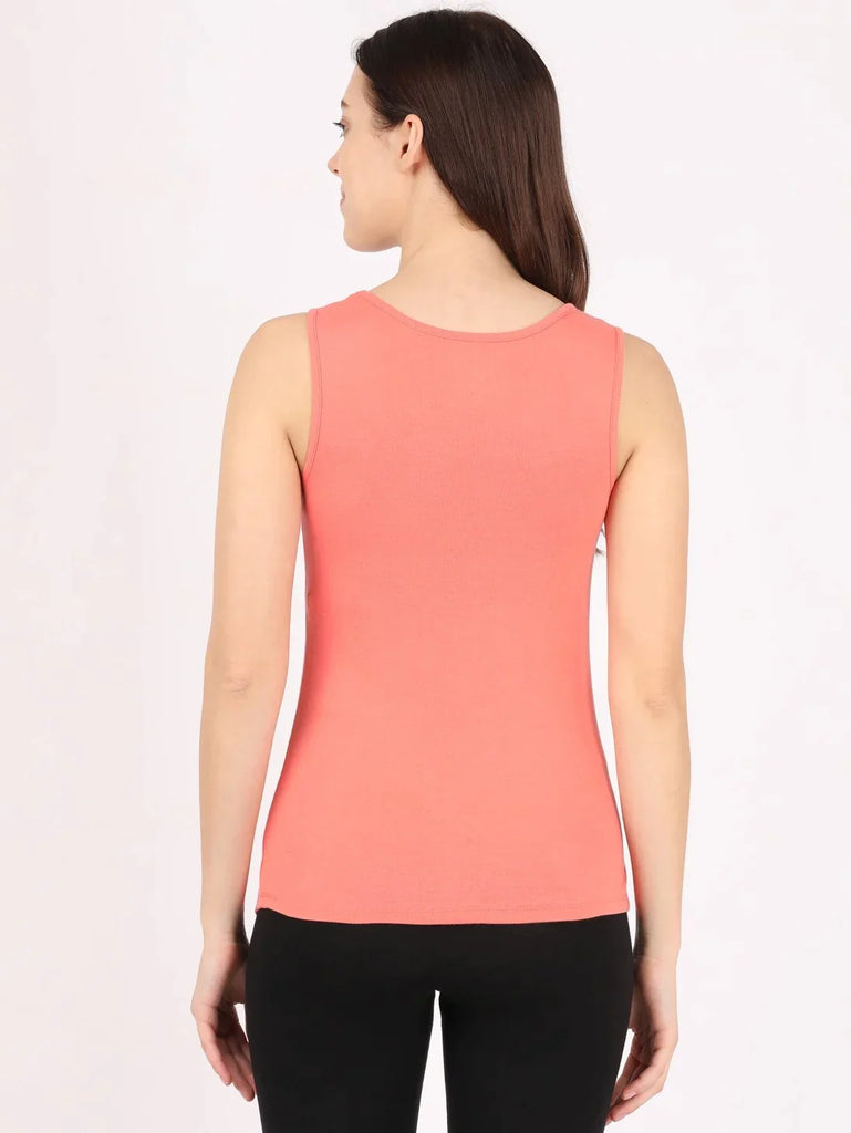 Blush Pink JOCKEY Women's Slim Fit Solid Tank Top