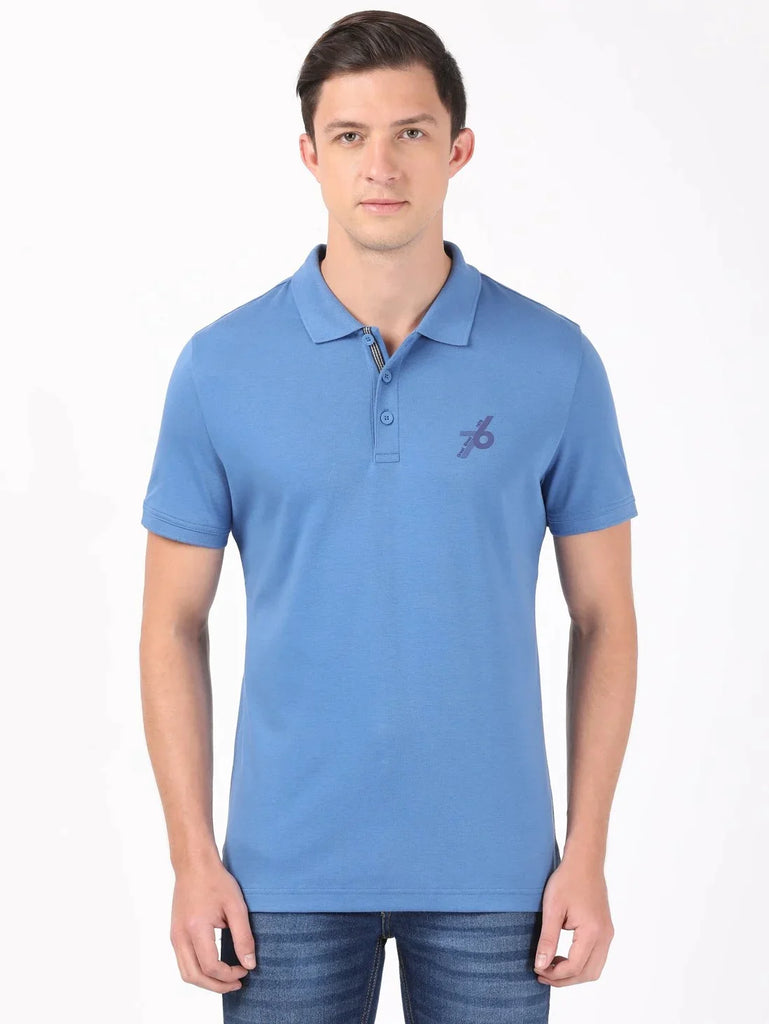 Bright Cobalt JOCKEY Men's Solid Half Sleeve Polo T-Shirt