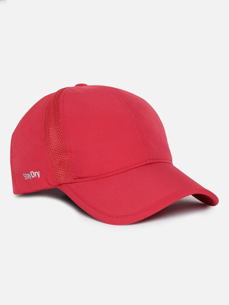 Bright Red Polyester Solid Cap with Adjustable Back Closure