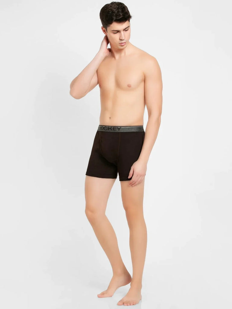 Brown jockey Solid Boxer Brief Underwear Men