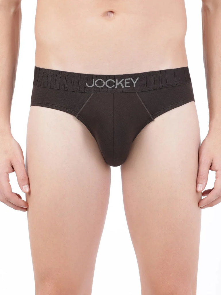 Brown Jockey Solid Brief For Men 