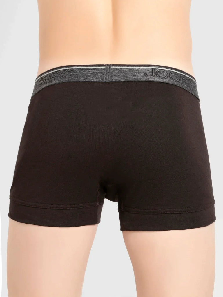 Brown Jockey Cotton rib Solid Trunk Underwear For Men