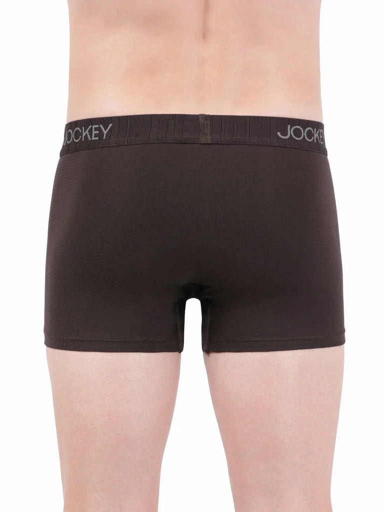 Brown Jockey Supima Cotton Elastane Stretch Solid Trunk Underwear For Men