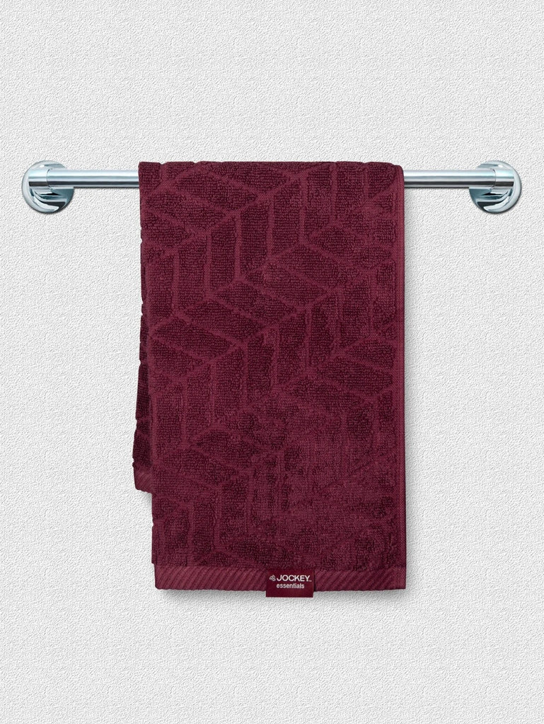 Cotton Terry Ultrasoft and Durable Patterned Hand Towel Burgundy