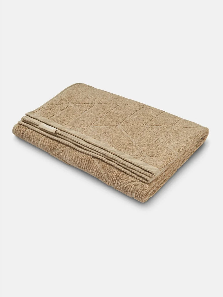 Cotton Terry Ultrasoft and Durable Patterned Bath Towel Camel