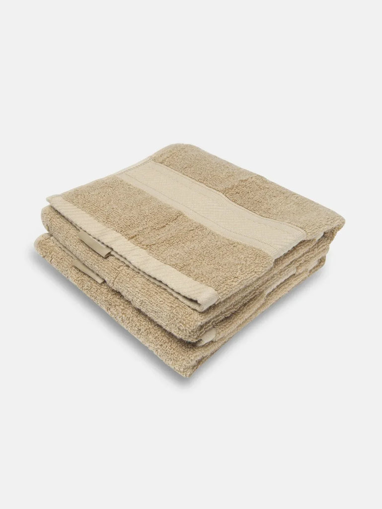 Camel Jockey Cotton Terry Ultrasoft and Durable Solid Hand Towel (Pack of 2)