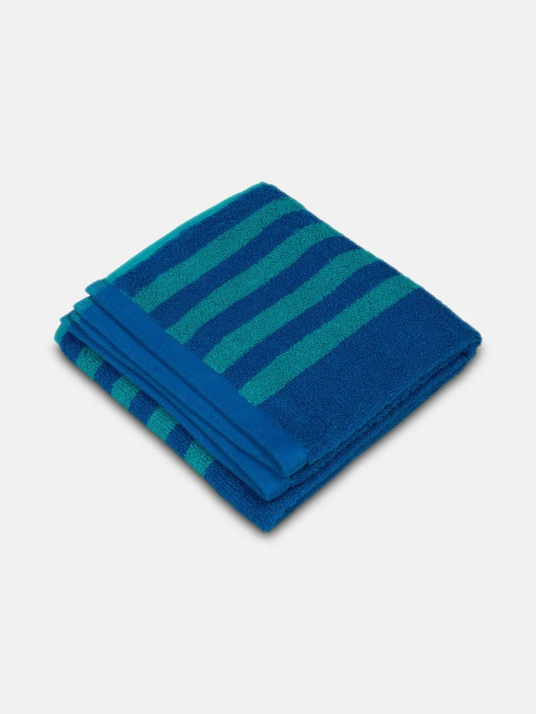 Caribbean Turquoise Jockey Cotton Terry Ultrasoft and Durable Striped Gym Towel (Pack of 2)