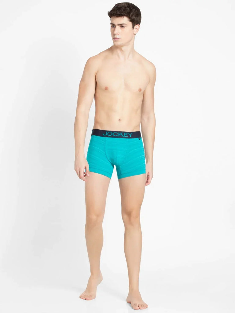 Caribbean Turquoise Jockey Elastane Stretch Solid Trunk Underwear For Men