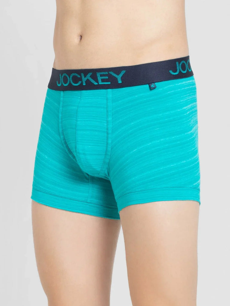 Caribbean Turquoise Jockey Elastane Stretch Solid Trunk Underwear For Men