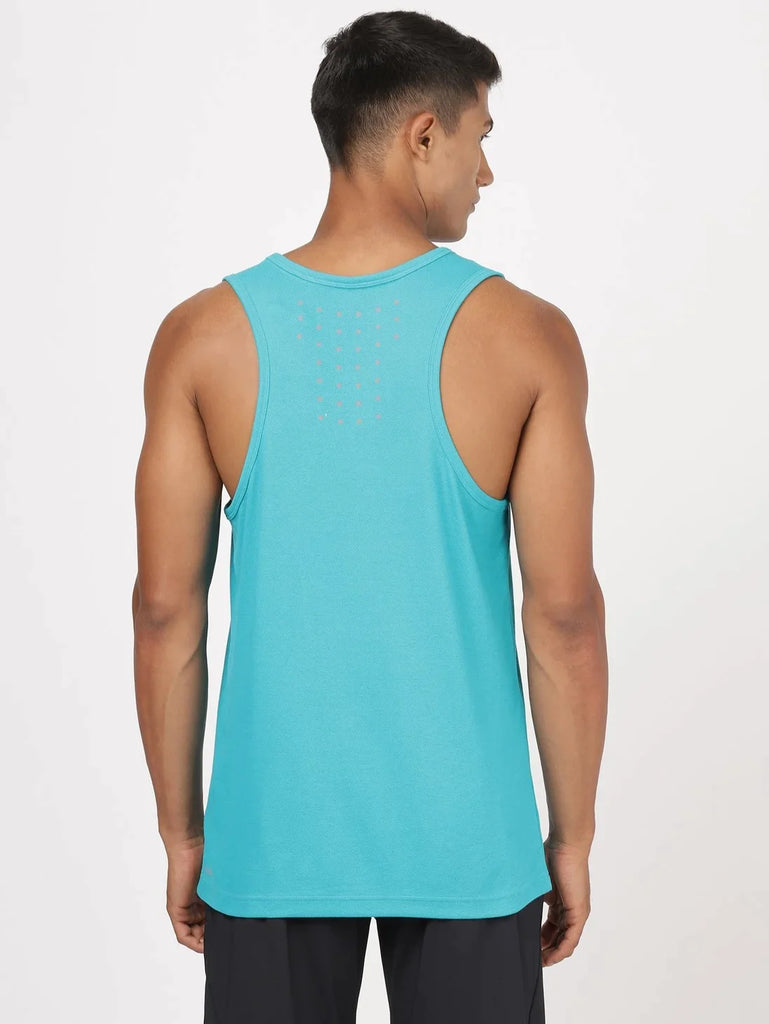 Caribbean Turquoise JOCKEY Men's Solid Low Neck Tank Top