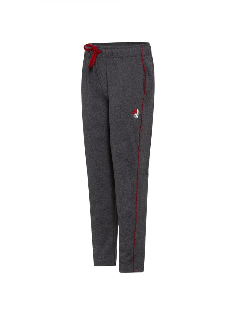 Charcoal Melange & Shanghai Red Jockey Boy's Super Combed Cotton Rich Graphic Printed Trackpants