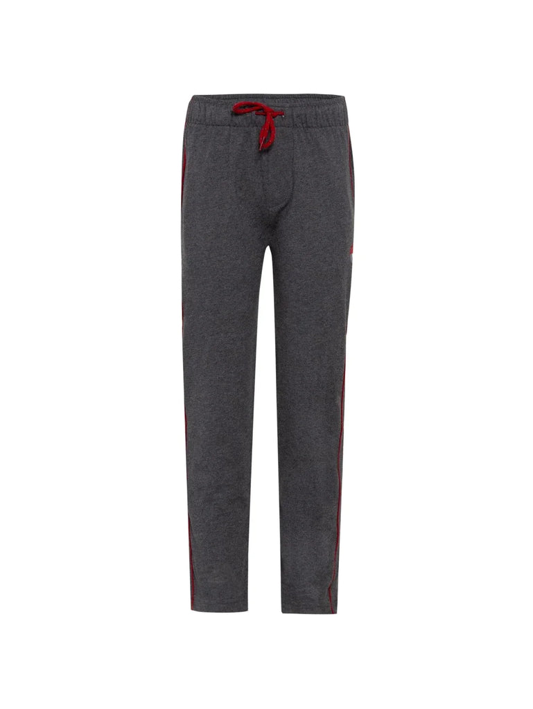 Charcoal Melange & Shanghai Red Jockey Boy's Super Combed Cotton Rich Graphic Printed Trackpants