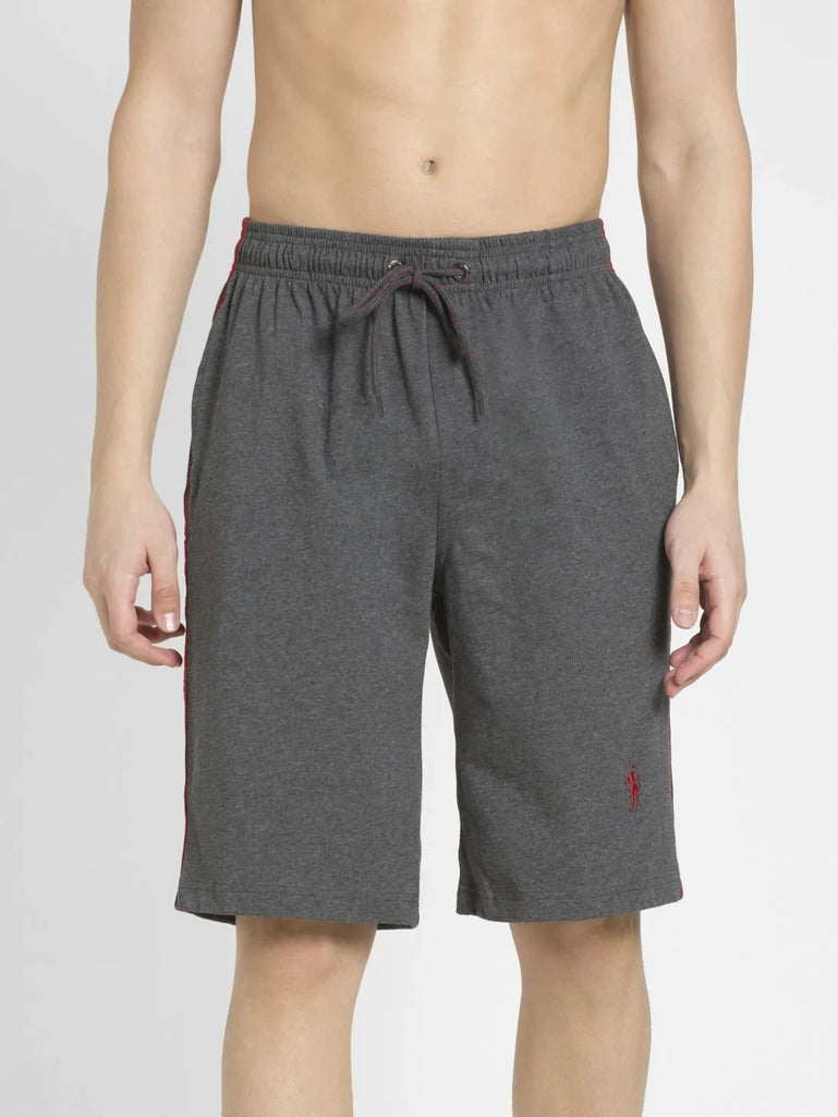 Charcoal Melange & Shanghai Red JOCKEY Men's Regular Fit Solid Shorts